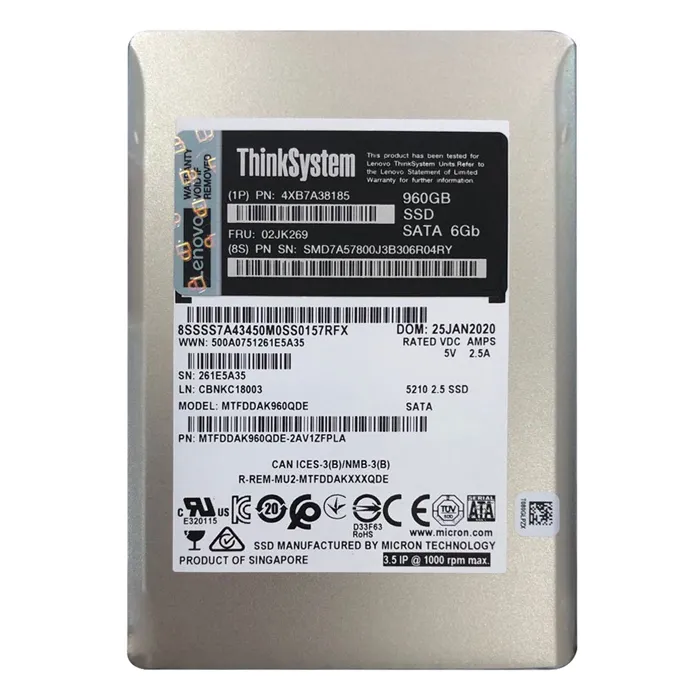 Lenovo 4XB7A38185 | 960GB SATA 6GB/s 2.5-Inch Internal Solid State Drive for ThinkSystem Refurbished - Lenovo refurbished available on Gotodirect
