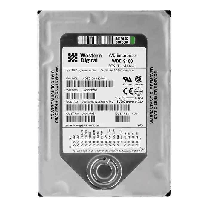 Western Digital WDE9100-1807A4 | Enterprise 9.1GB 7200RPM Wide Ultra3 SCSI Single-Ended 512KB Cache 3.5-Inch Hard Drive Refurbished - Western Digital refurbished available on Gotodirect