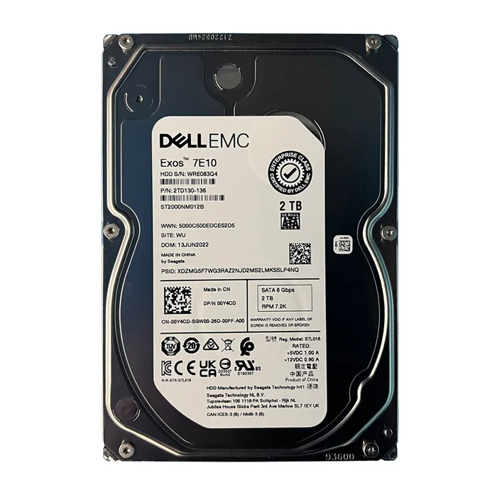 Dell 0Y4CD | 2TB 7200RPM 6Gb/s SATA 128MB Cache 3.5-inch Hard Drive Refurbished - Dell refurbished available on Gotodirect