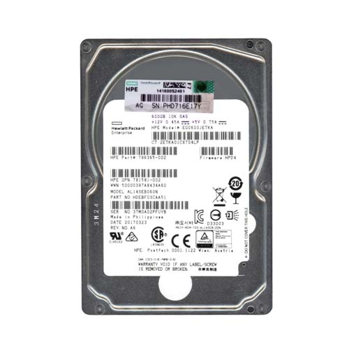 HP 796365-002 | 600GB 10000RPM SAS 12Gb/s Hot Pluggable 2.5-Inch Hard Drive for SAN Storage Array Refurbished - Hewlett-Packard (ou HP en abrégé) refurbished available on Gotodirect