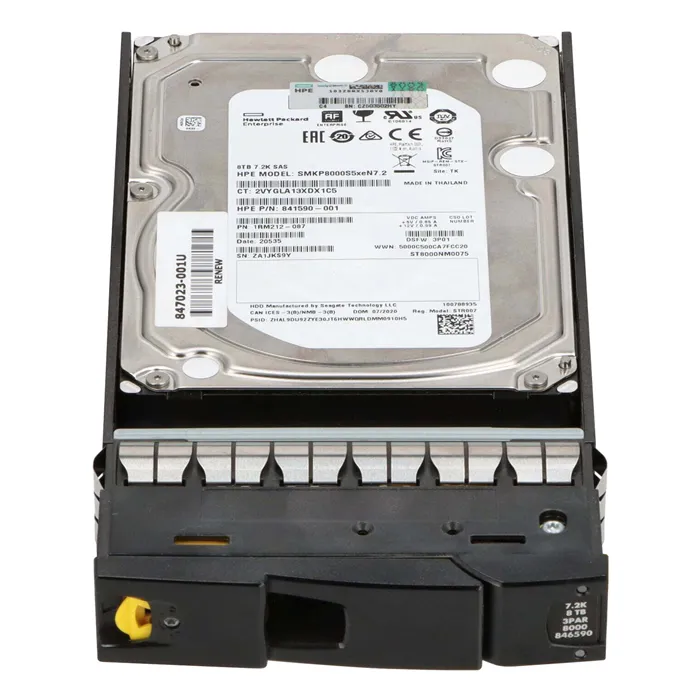 HP 846590-001 | 3PAR StoreServ 8000 8TB 7200RPM SAS LFF Hard Drive Refurbished - Hewlett-Packard (ou HP en abrégé) refurbished available on Gotodirect