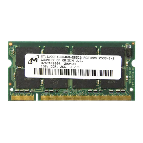 Micron MT16VDDF12864HG-265C2 | 1GB DDR-266MHz PC-2100 Non-ECC Unbuffered SODIMM CL2.5 2Rx8 2.5V 200-Pin Memory Module Refurbished -  refurbished available on Gotodirect