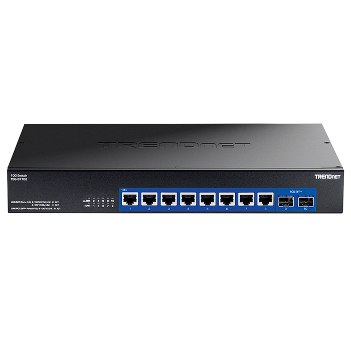 TRENDnet TEG-S7102 | 8-Ports 10GBase-T RJ-45 GbE 2-Port 10GBase-X SFP+ Rack-mountable Gigabit Ethernet Network Switch Refurbished -  refurbished available on Gotodirect