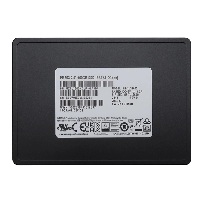 Samsung MZ7L3960HCJR-00AMV | Enterprise PM893 Series 960GB Triple-Level Cell  SATA 6GB/s V-NAND 7mm 2.5-inch Solid State Drive Refurbished - Samsung refurbished available on Gotodirect