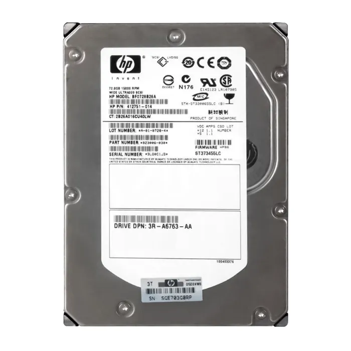HP 3R-A6763-AA | 72.8GB 15000RPM Ultra320 SCSI Hot Swappable LVD 80-Pin 3.5-Inch Hard Drive Refurbished - Hewlett-Packard (ou HP en abrégé) refurbished available on Gotodirect