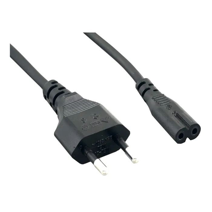 Monoprice 32983 | Power Cord CEE 7/16 (Europlug) to IEC 60320 C7 (non-polarized) 18AWG 2-Prong Black 6ft Refurbished -  refurbished available on Gotodirect