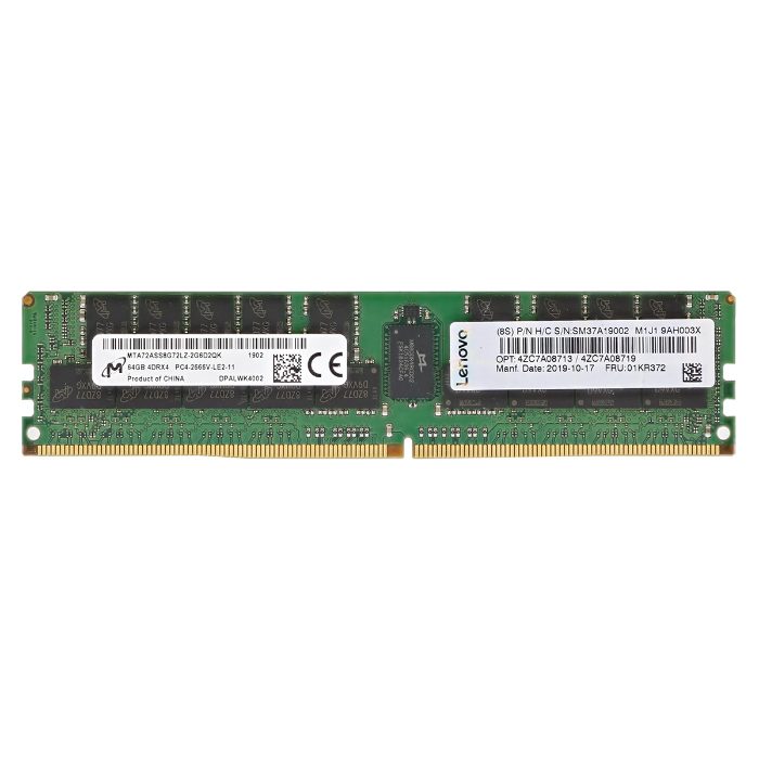 Micron MTA72ASS8G72LZ-2G6D2QK | 64GB DDR4-2666MHz ECC Registered CL19 288-Pin LRDIMM 1.2V 4Rx4 Memory Module Refurbished -  refurbished available on Gotodirect