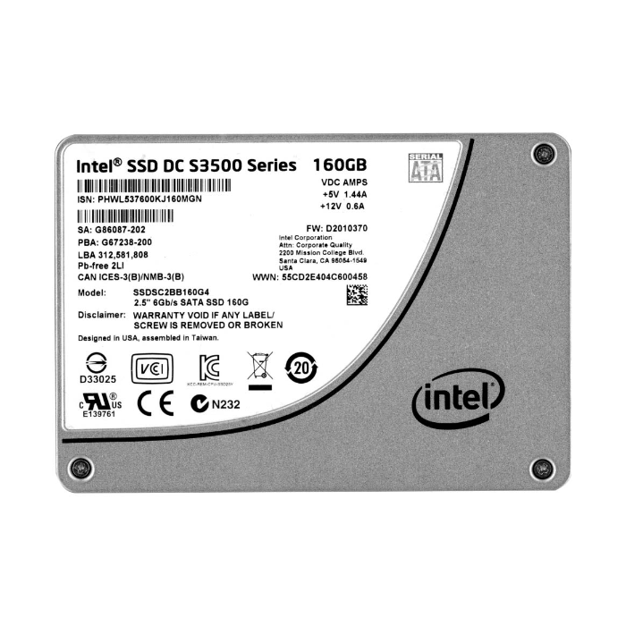 Intel SSDSC2BB160G4R | DC S3500 160GB Multi-Level Cell SATA 6Gb/s 2.5-Inch Solid State Drive for CloudEdge C6220 Refurbished - Intel refurbished available on Gotodirect