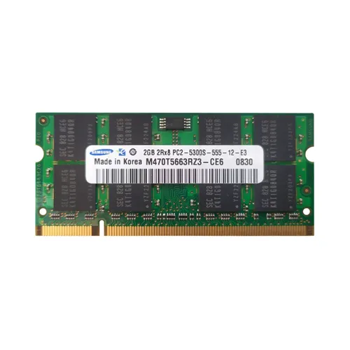Samsung M470T5663RZ3-CE6 | 2GB DDR2-667MHz PC2-5300 Non-ECC Unbuffered SODIMM CL5 2Rx8 1.8V 200-Pin Memory Module Refurbished - Samsung refurbished available on Gotodirect