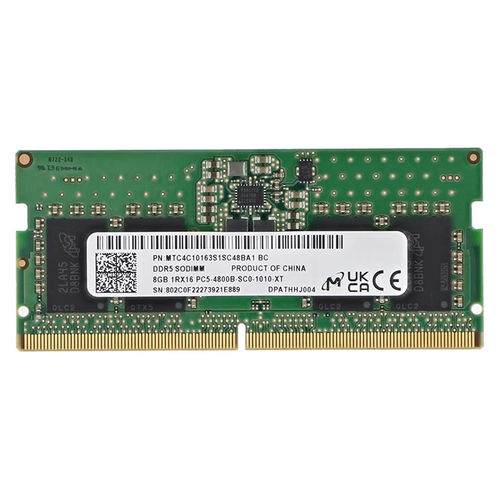 Buy Micron MTC4C10163S1SC48BA1 | 8GB DDR5-4800MHz PC5-38400 Non-ECC Unbuffered SODIMM CL40 1Rx16 1.1V 262-Pin Memory Module Refurbished - $240.38 Micron MTC4C10163S1SC48BA1 | 8GB DDR5-4800MHz PC5-38400 Non-ECC Unbuffered SODIMM CL40 1Rx16 1.1V 262-Pin Memory Module Refurbished - refurbished available on Gotodirect