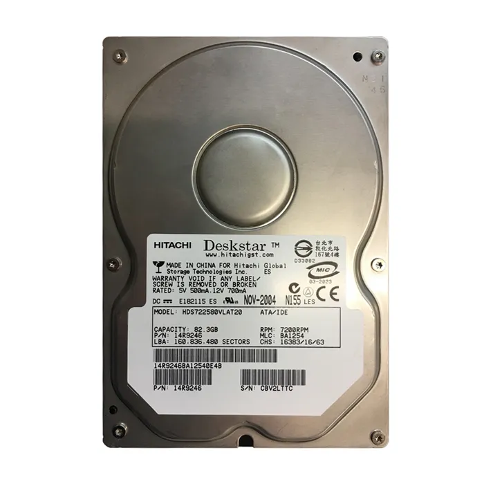 Hitachi HDS722580VLAT20 | Deskstar 7K250 Series 80GB 7200RPM IDE Ultra ATA/100 (ATA-6) 2MB Cache 3.5-inch Hard Drive Refurbished -  refurbished available on Gotodirect