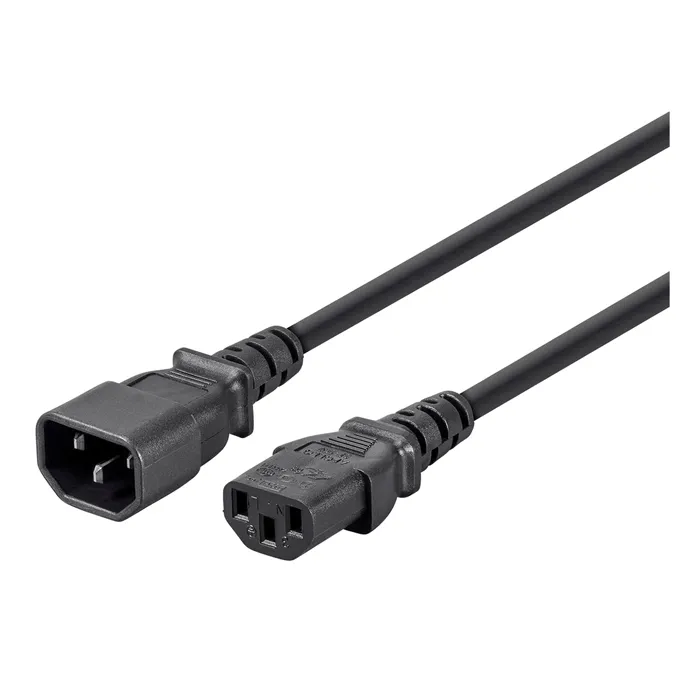 Monoprice 6455 | Extension Cord IEC 60320 C14 to IEC 60320 C13 16AWG 13A/1625W 3-Prong SJT Black 15ft Refurbished -  refurbished available on Gotodirect