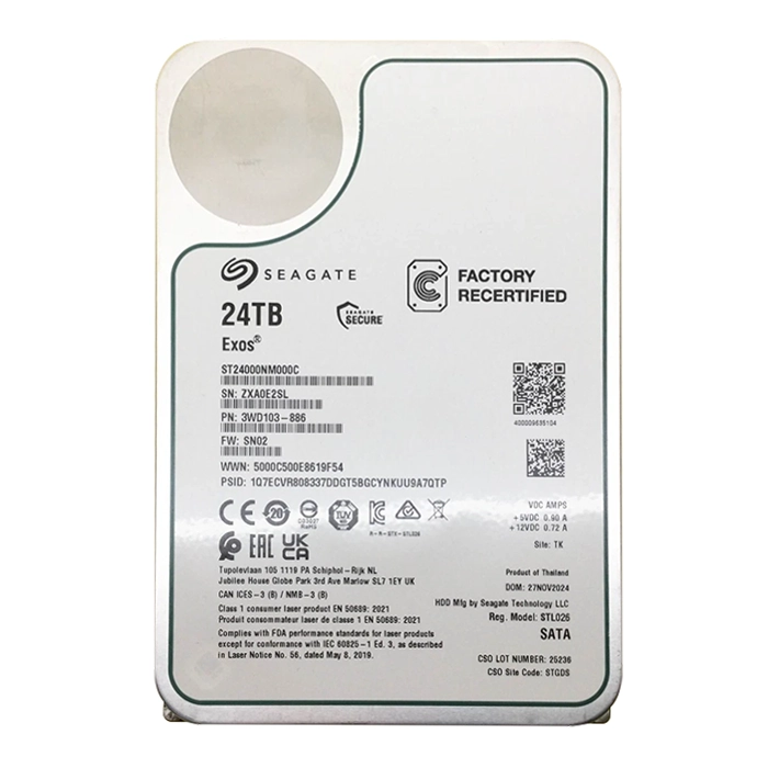 Seagate 3WD103-886 | Exos 24TB 7200RPM SATA 6Gb/s 512MB Cache 3.5-Inch Enterprise Hard Drive Refurbished - Seagate refurbished available on Gotodirect
