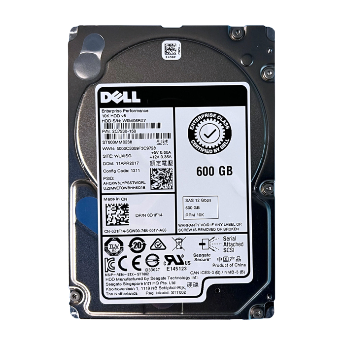 Dell 0D1F14 | 600GB 2.5-inch 12GB/s SAS 10000RPM 128MB Cache (512n) Hot-Pluggable Server Hard Drive for PowerEdge G14 - G16 Servers and Storage Arrays Refurbished - Dell refurbished available on Gotodirect