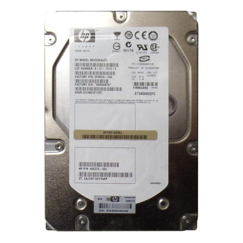 HP 495276-002 | 450GB 10000RPM Fibre Channel 2Gb/s Hot Swappable 40-Pin 3.5-inch Hard Drive for StorageWorks EVA M6412A Refurbished - Hewlett-Packard (ou HP en abrégé) refurbished available on Gotodirect