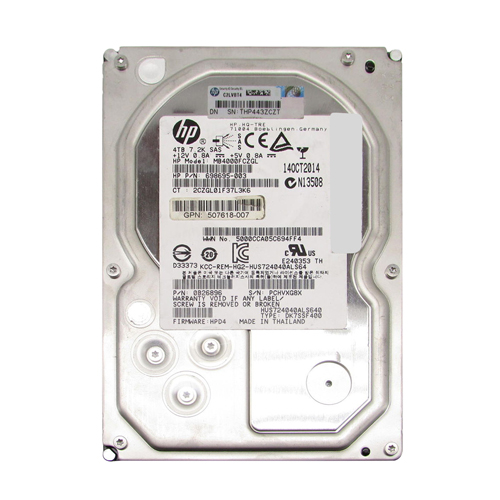HP 507618-007 | 4TB 7200RPM SAS 6Gb/s 128MB Cache 3.5-inch Hard Drive Refurbished - Hewlett-Packard (ou HP en abrégé) refurbished available on Gotodirect