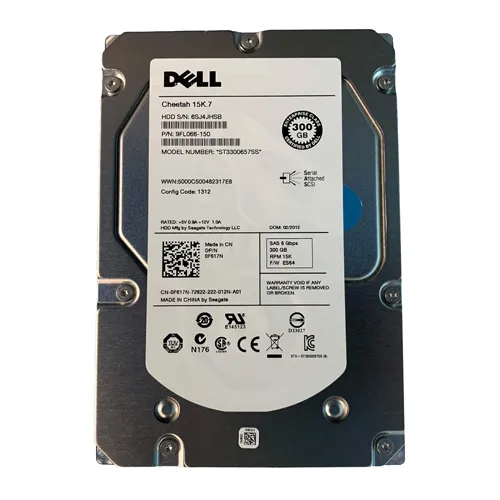 Dell F617N | 300GB 15000RPM SAS 6Gb/s 16MB Cache 3.5-Inch Hard Drive for PowerEdge Storage Array Refurbished - Dell refurbished available on Gotodirect