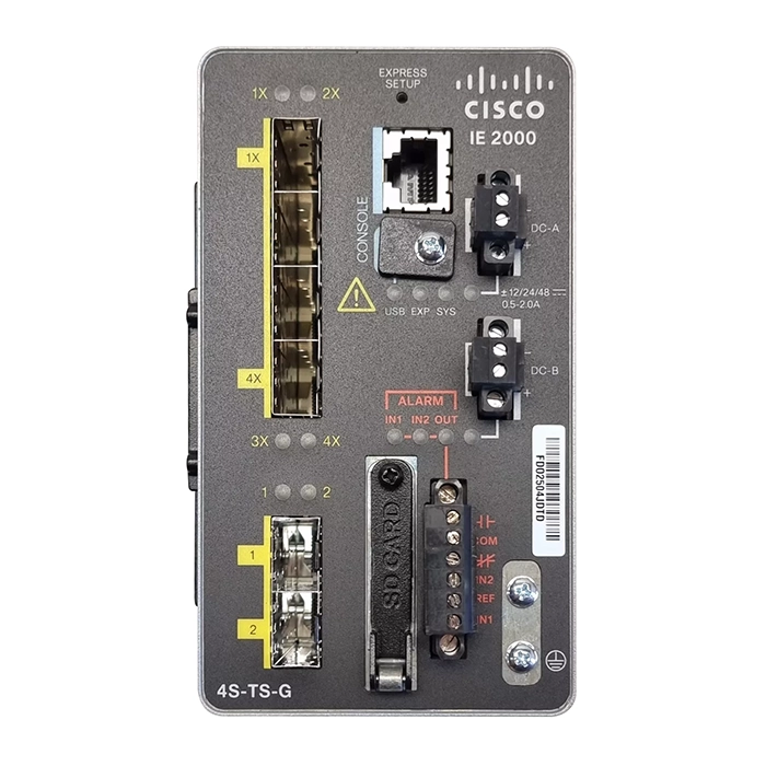 Buy Cisco IE-2000-4S-TSGL-RF | Industrial Ethernet IE 2000 Series 4 x SFP Ports 10/100Base-X + 2 x GE SFP Uplink Ports Layer 2 Managed Rail-Mountable Fast Ethernet Network Switch Refurbished - $647.10 Cisco IE-2000-4S-TSGL-RF | Industrial Ethernet IE 2000 Series 4 x SFP Ports 10/100Base-X + 2 x GE SFP Uplink Ports Layer 2 Managed Rail-Mountable Fast Ethernet Network Switch Refurbished - Cisco Systems Inc. refurbished available on Gotodirect