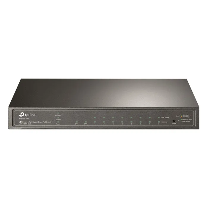 TP-LINK T1500G-10PS | JetStream 8-Port Gigabit Smart PoE Switch with 2 SFP Slots Refurbished - TP-Link refurbished available on Gotodirect