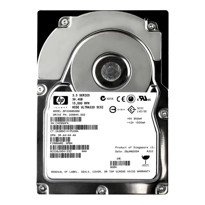 HP BF036863B9 | 36.4GB 15000RPM Ultra320 SCSI Hot Swappable LVD 80-Pin 3.5-Inch Hard Drive Refurbished - Hewlett-Packard (ou HP en abrégé) refurbished available on Gotodirect
