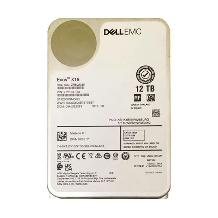 Dell 0KTJTY | 12TB 7200RPM 6Gb/s SATA Hot Plug 3.5-inch Hard Drive Refurbished - Dell refurbished available on Gotodirect