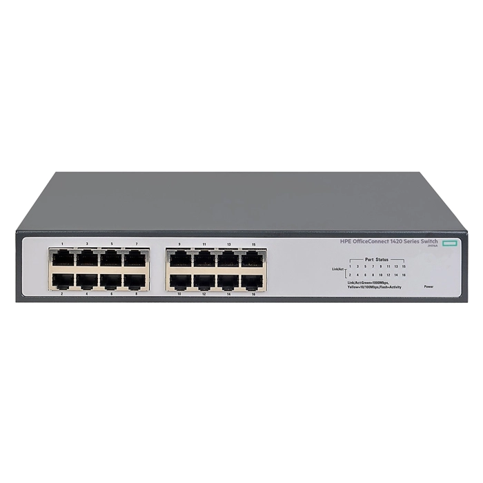 HP JH016A#ABA | OfficeConnect 1420 Series 1420-16G 16 x 10/100/1000Base-T RJ-45 Ports Layer 2 Unmanaged Gigabit Ethernet Network Switch Refurbished - Hewlett-Packard (ou HP en abrégé) refurbished available on Gotodirect