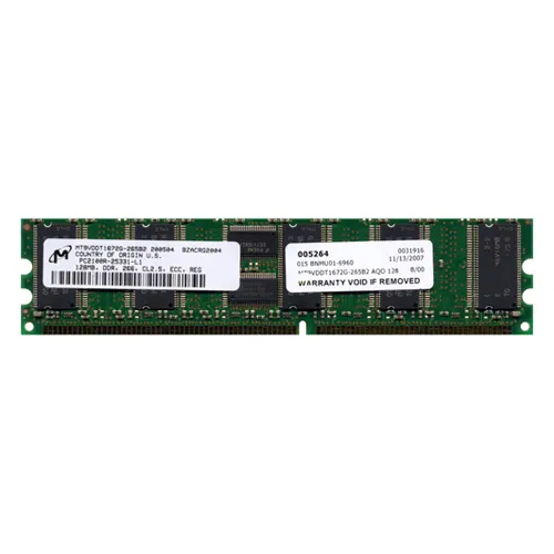Micron MT9VDDT1672G-265B2 | 128MB DDR-266MHz PC-2100 ECC Registered RDIMM CL2.5 2Rx8 2.5V 184-Pin Memory Module Refurbished -  refurbished available on Gotodirect