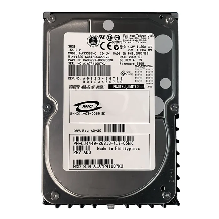 Fujitsu CA06227-B60700DU | 36GB 15000RPM Ultra320 SCSI 80-Pin Hot-Swappable 8MB Cache 3.5-Inch Hard Drive Refurbished - Fujitsu refurbished available on Gotodirect