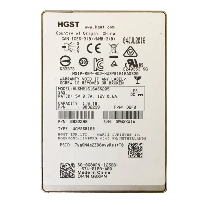 Dell G8XPN | 1.6TB SAS 12Gb/s 2.5-Inch Solid State Drive Refurbished - Dell refurbished available on Gotodirect