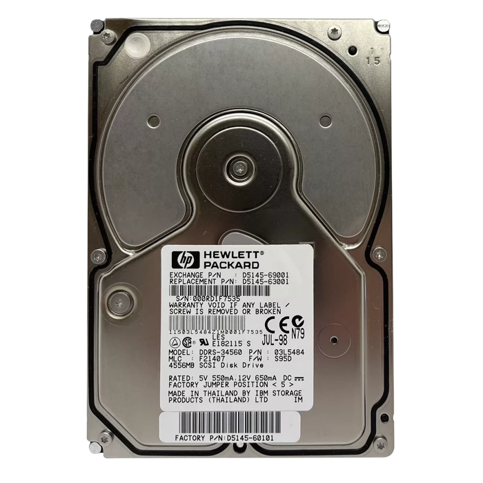 HP D5145-69001 | 4.5GB 7200RPM SCSI 68-Pin 512KB Cache 3.5-Inch Hard Drive Refurbished - Hewlett-Packard (ou HP en abrégé) refurbished available on Gotodirect