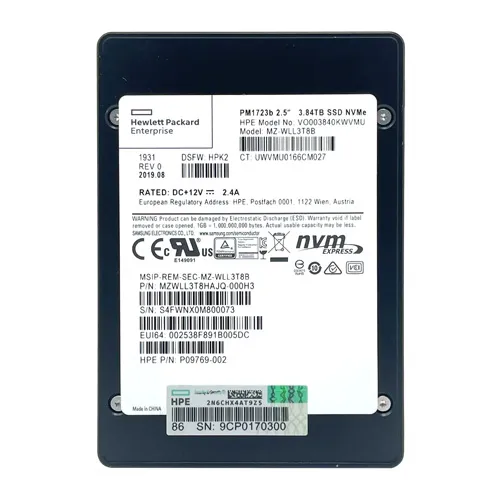 Buy HP VO003840KWVMU | 3.84TB PCI Express NVMe x4 Read Intensive SFF 2.5-Inch Solid State Drive for ProLiant ML350 Gen10 Refurbished - $1940.38 HP VO003840KWVMU | 3.84TB PCI Express NVMe x4 Read Intensive SFF 2.5-Inch Solid State Drive for ProLiant ML350 Gen10 Refurbished - Hewlett-Packard (ou HP en abrégé) refurbished available on Gotodirect