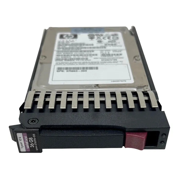 HP 376596-001 | 36GB 10000RPM SAS 3Gb/s Hot-Pluggable Single Port SFF 2.5-inch Enterprise Hard Drive for Gen1/7 ProLiant Server Refurbished - Hewlett-Packard (ou HP en abrégé) refurbished available on Gotodirect