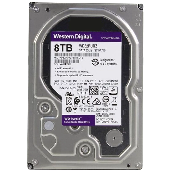 Western Digital WD82PURZ | Purple 8TB 7200RPM SATA 6Gb/s 3.5-Inch Surveillance Hard Drive Refurbished - Western Digital refurbished available on Gotodirect
