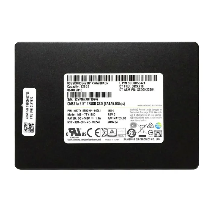 Lenovo 01AY572 | 128GB TLC SATA 6GB/s 2.5-Inch Internal Solid State Drive for ThinkPad X260 Refurbished - Lenovo refurbished available on Gotodirect