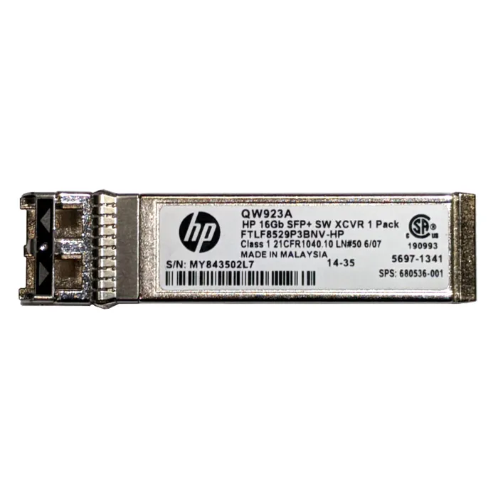 HP QW923A | 16Gb/s 16GBase-SW Multi-Mode Fibre 850nm 100m Fibre Channel Duplex LC Connector SFP+ Transceiver Module Refurbished - Hewlett-Packard (ou HP en abrégé) refurbished available on Gotodirect