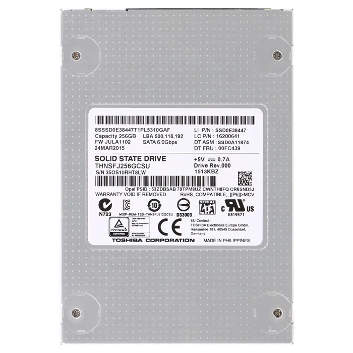 Toshiba THNSFJ256GCSU | HG6 Series 256GB Multi-Level Cell SATA 6Gb/s NAND Flash (SED Encryption) 2.5-Inch Solid State Drive Refurbished - Toshiba refurbished available on Gotodirect