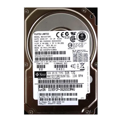Buy Sun 540-6611 | 73GB 10000RPM SAS 3Gb/s Hot-Swappable 2.5-Inch Internal Hard Drive Refurbished - $143.17 Sun 540-6611 | 73GB 10000RPM SAS 3Gb/s Hot-Swappable 2.5-Inch Internal Hard Drive Refurbished - refurbished available on Gotodirect