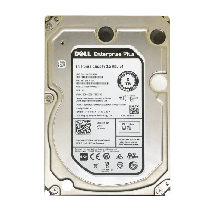 Dell HXN6P | 6TB 7200RPM SAS 12Gb/s Hot-Pluggable (4Kn) 3.5-Inch Hard Drive for EqualLogic Storage Array Refurbished - Dell refurbished available on Gotodirect