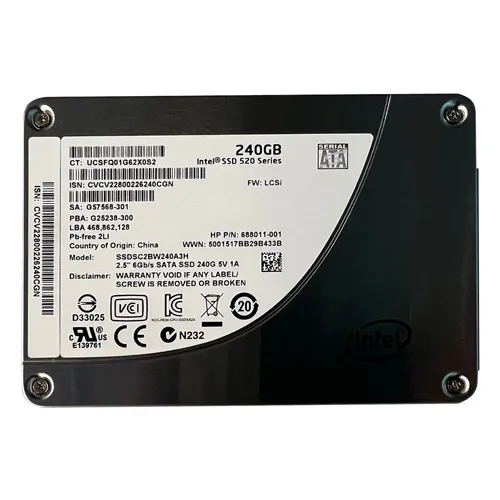 Intel SSDSC2BW240A3H | 520 240GB Multi-Level Cell SATA 6Gb/s 2.5-Inch Solid State Drive Refurbished - Intel refurbished available on Gotodirect