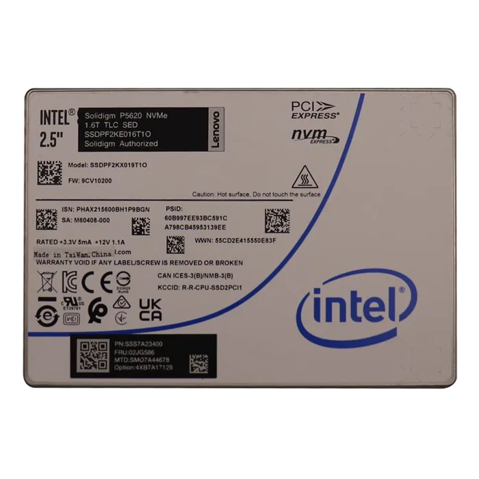 Lenovo 4XB7A17129 | 1.6TB U.2 P5620 Nvme 2.5-Inch Internal Solid State Drive Refurbished - Lenovo refurbished available on Gotodirect