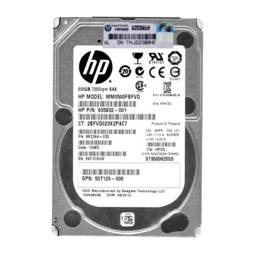 HP MM0500FBFVQ | 500GB 7200RPM SAS 6Gb/s SFF Hot-Pluggable 2.5-inch Midline Hard Drive for Gen8 to Gen9 ProLiant Server Refurbished - Hewlett-Packard (ou HP en abrégé) refurbished available on Gotodirect