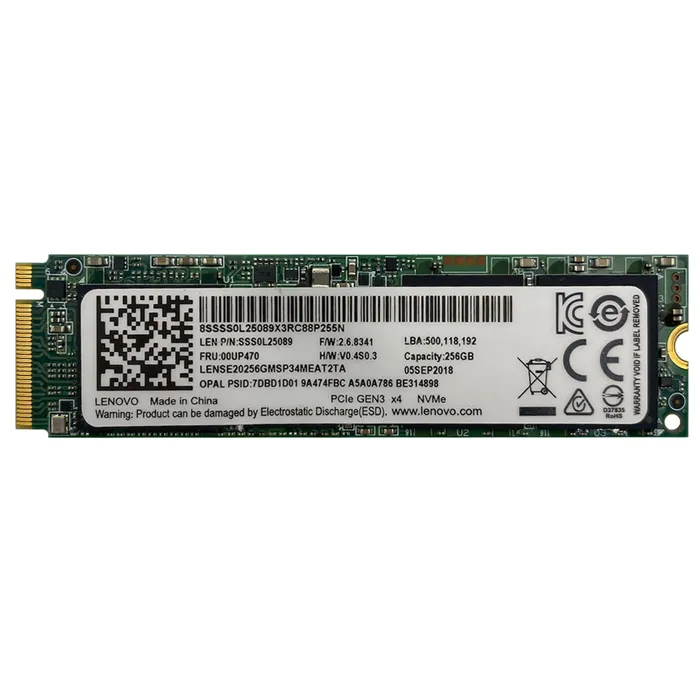 Lenovo 00UP470 | 256GB Triple-Level Cell PCI Express NVMe 3.0 x4 M.2 2280 Solid State Drive Refurbished - Lenovo refurbished available on Gotodirect