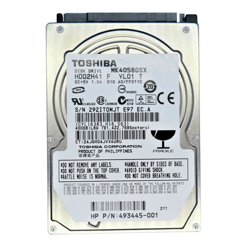 HP 493445-001 | 400GB 5400RPM SATA 3Gb/s 2.5-Inch Hard Drive Refurbished - Hewlett-Packard (ou HP en abrégé) refurbished available on Gotodirect