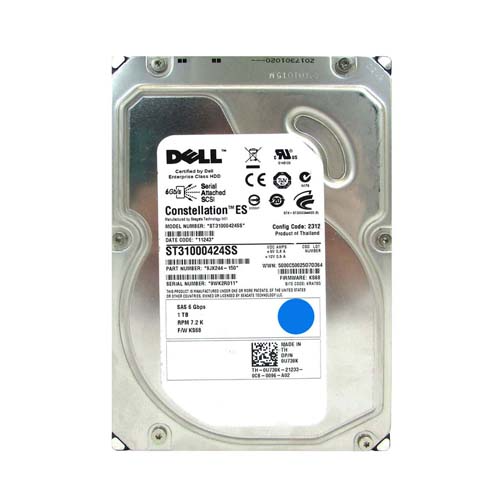 Dell U738K | 1TB 7200RPM Nearline SAS 6Gb/s 3.5-Inch Hard Drive forPowerEdge / PowerVault Server Refurbished - Dell refurbished available on Gotodirect