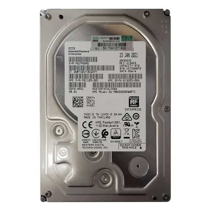 HP MB008000GWRTC | 8TB 7200RPM SATA 6Gb/s Hot-Pluggable (512e) 3.5-Inch Midline Hard Drive for ProLiant Server & Storage Array Refurbished - Hewlett-Packard (ou HP en abrégé) refurbished available on Gotodirect