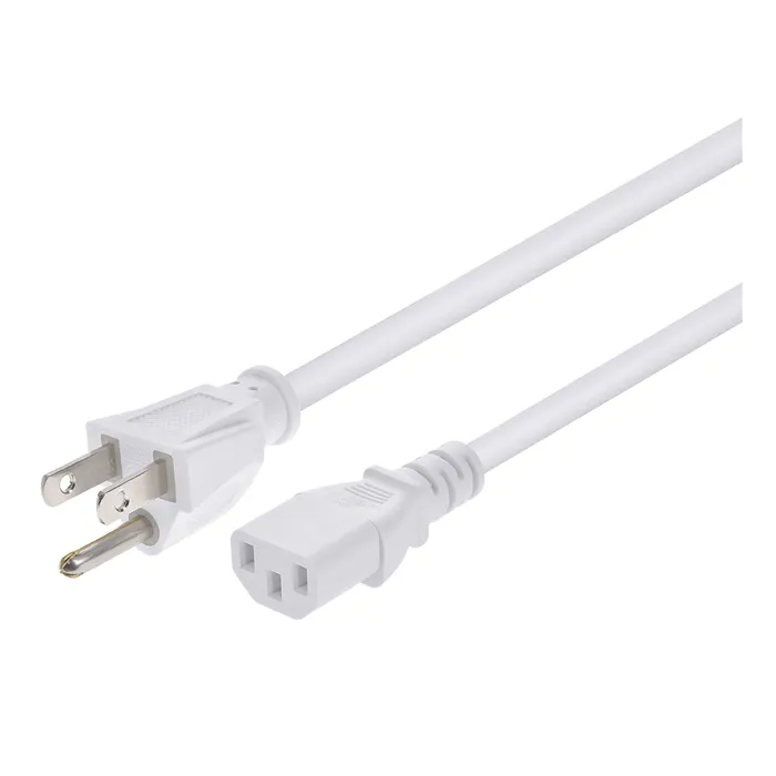Monoprice 43181 | Power Cord NEMA 5-15P to IEC 60320 C13 18AWG 10A/1250W 125V 3-Prong 6ft White Refurbished -  refurbished available on Gotodirect