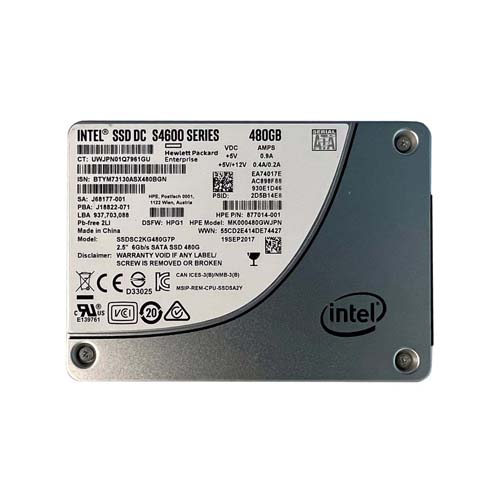 HP MK000480GWJPN | 480GB SATA 6Gb/s Hot-Puggable Mixed Use 2.5-Inch Enterprise Solid State Drive for ProLiant Server and Storage Array Refurbished - Hewlett-Packard (ou HP en abrégé) refurbished available on Gotodirect