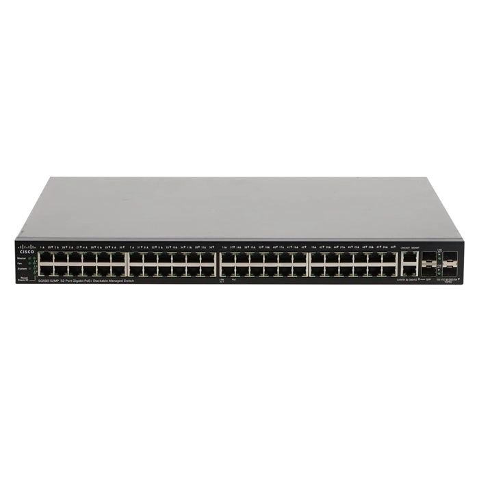 Buy Cisco SG500-52MP-K9-NA | 500 SG500-52MP 48 x Ports PoE+ 10/100/1000Base-T + 2 x Ports Combo SFP + 2 x Ports SFP Layer 3 Managed Stackable Gigabit Ethernet Network Switch Refurbished - $792.26 Cisco SG500-52MP-K9-NA | 500 SG500-52MP 48 x Ports PoE+ 10/100/1000Base-T + 2 x Ports Combo SFP + 2 x Ports SFP Layer 3 Managed Stackable Gigabit Ethernet Network Switch Refurbished - Cisco Systems Inc. refurbished available on Gotodirect