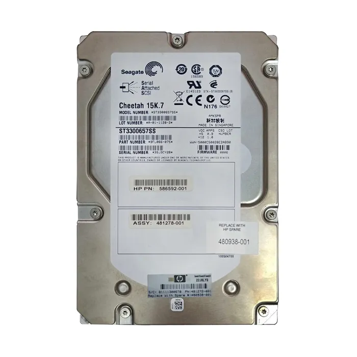 HP 481278-001 | 300GB 15000RPM SAS 3Gb/s Hot-Pluggable Dual Port 3.5-inch Hard Drive Refurbished - Hewlett-Packard (ou HP en abrégé) refurbished available on Gotodirect