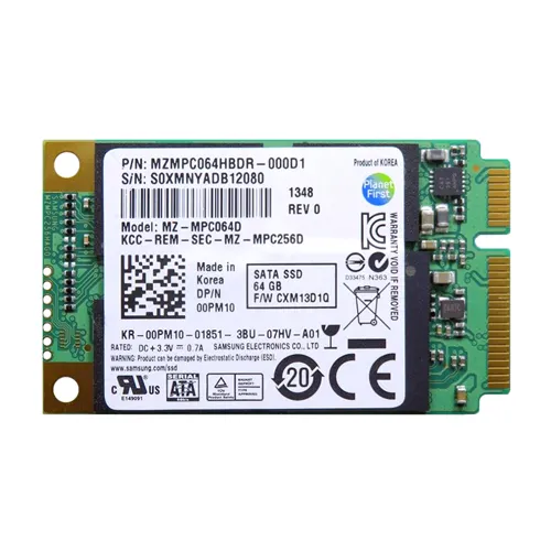 Samsung MZ-MPC064D | PM830 Series 64GB Multi-Level Cell SATA 6Gb/s mSATA Solid State Drive Refurbished - Samsung refurbished available on Gotodirect